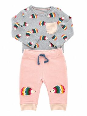 Baby Boden Rainbow Hedgehog Sweatshirt & Legging/Jogger Set 6–12M